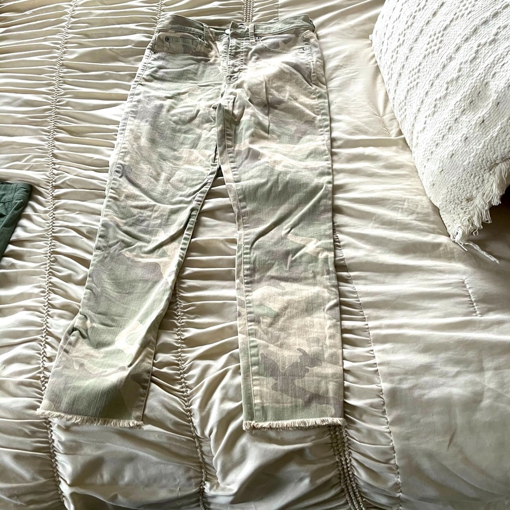 High waist skinny camouflage jeans